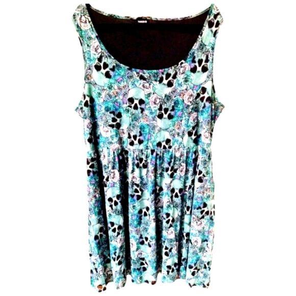 TORRID Plus Size, Roses Skulls Tank Mesh Midi Dress. - Picture 5 of 17